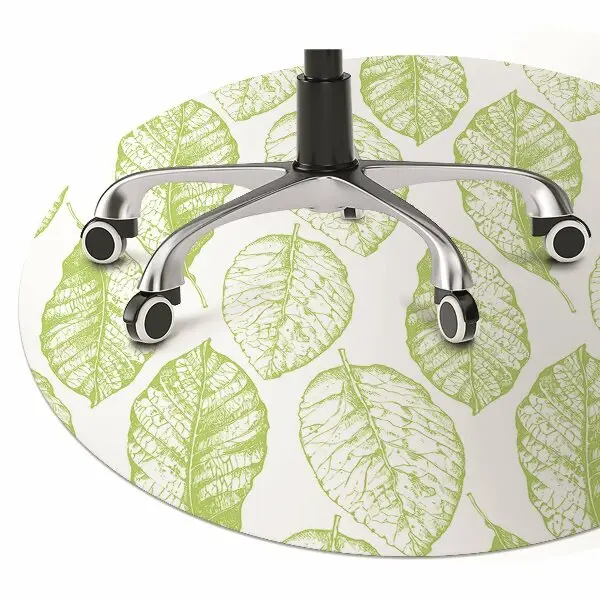 Tappeto per sedia con ruote Foglie Verdi
