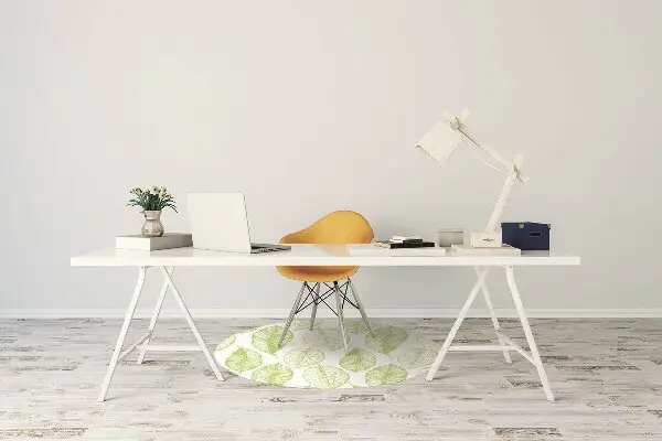 Tappeto per sedia con ruote Foglie Verdi