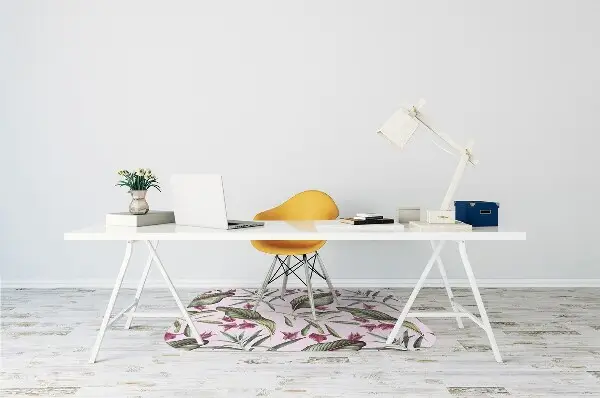 Tappeto per sedia con ruote Fiori Rosa