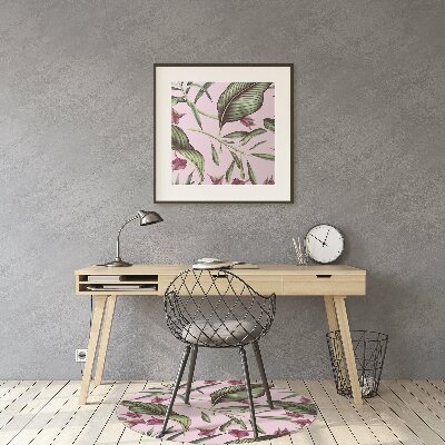 Tappeto per sedia con ruote Fiori Rosa