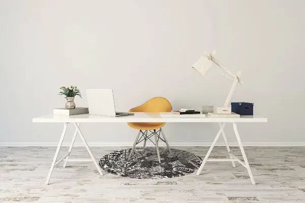 Tappeto sedia ufficio Foglie In Bianco E Nero