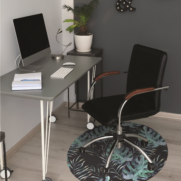Tappeto per sedia con ruote Foglie Scure