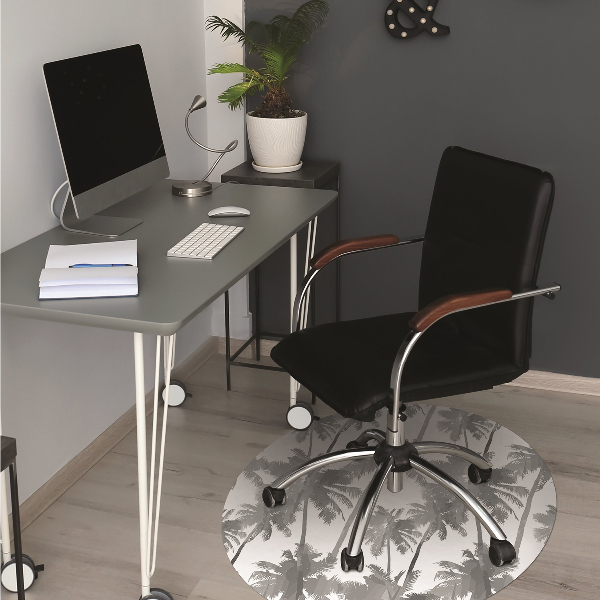 Tappeto per sedia con ruote Palme Grigie
