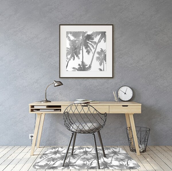 Tappeto per sedia con ruote Palme Grigie