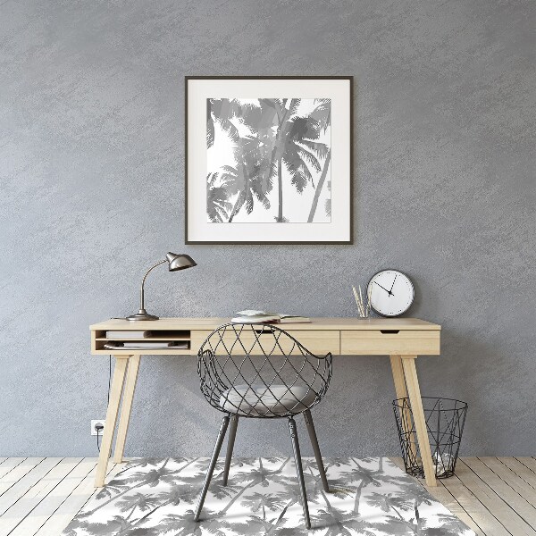 Tappeto per sedia con ruote Palme Grigie
