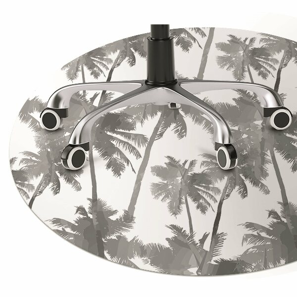 Tappeto per sedia con ruote Palme Grigie