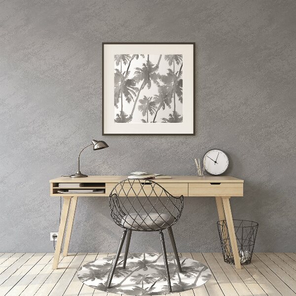 Tappeto per sedia con ruote Palme Grigie
