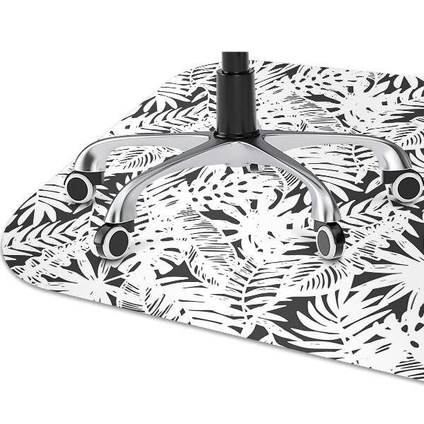 Tappeto sedia ufficio Foglie In Bianco E Nero