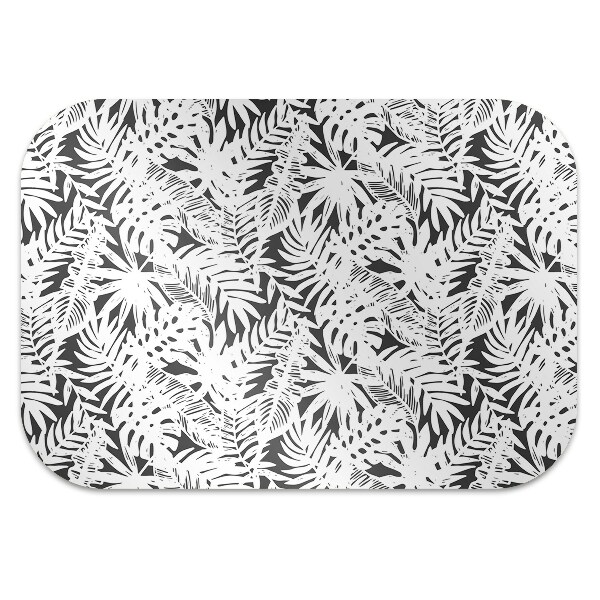Tappeto sedia ufficio Foglie In Bianco E Nero