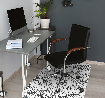 Tappeto sedia ufficio Foglie In Bianco E Nero