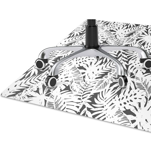 Tappeto sedia ufficio Foglie In Bianco E Nero