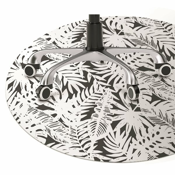 Tappeto sedia ufficio Foglie In Bianco E Nero