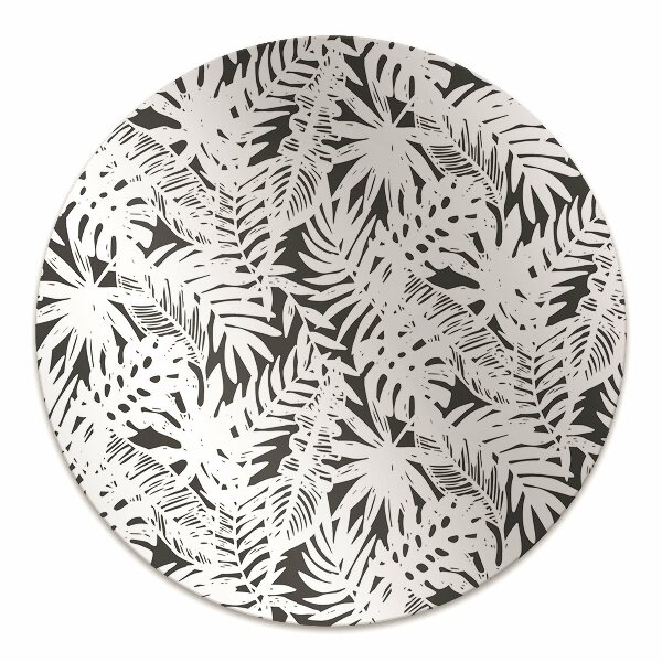 Tappeto sedia ufficio Foglie In Bianco E Nero