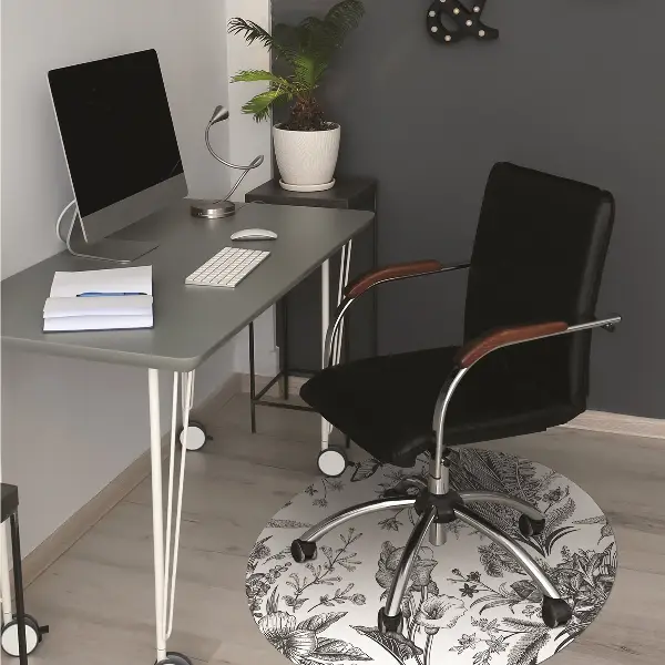 Tappeto per sedia con ruote Giardino Bianco E Nero