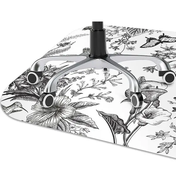 Tappeto per sedia con ruote Giardino Bianco E Nero