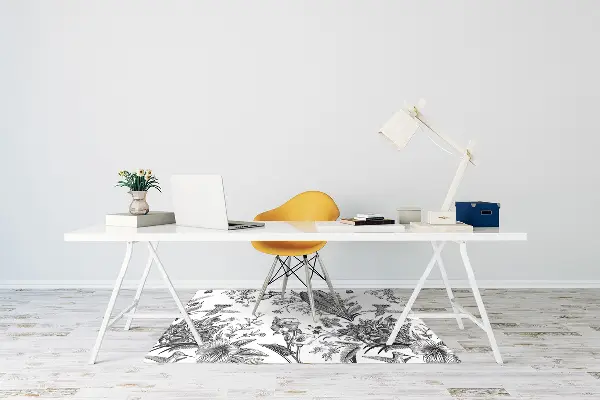 Tappeto per sedia con ruote Giardino Bianco E Nero