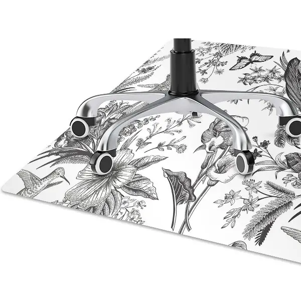 Tappeto per sedia con ruote Giardino Bianco E Nero