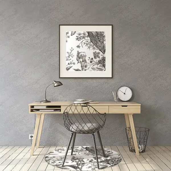 Tappeto per sedia con ruote Giardino Bianco E Nero
