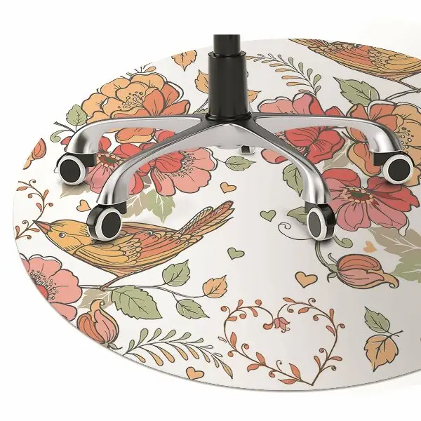 Tappeto per sedia con ruote Ornamento Degli Uccelli