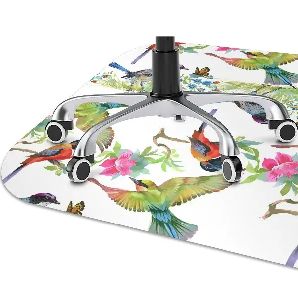 Tappeto per sedia con ruote Uccelli Colorati