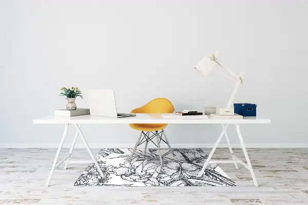 Tappeto per sedia con ruote Uccelli Disegnati