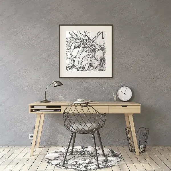 Tappeto per sedia con ruote Uccelli Disegnati