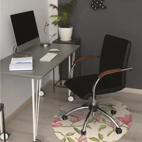Tappeto per sedia con ruote Fiori E Uccelli