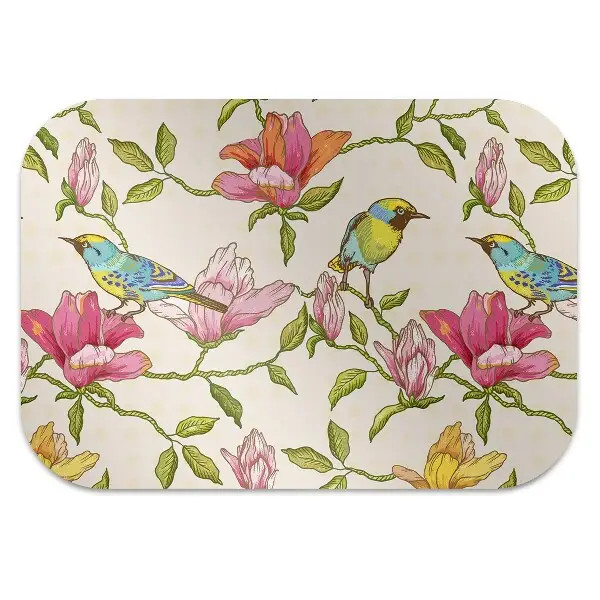 Tappeto per sedia con ruote Fiori E Uccelli