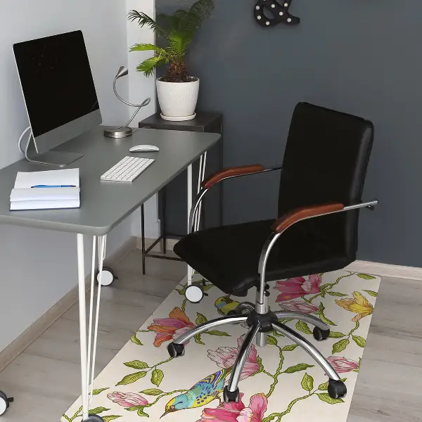 Tappeto per sedia con ruote Fiori E Uccelli