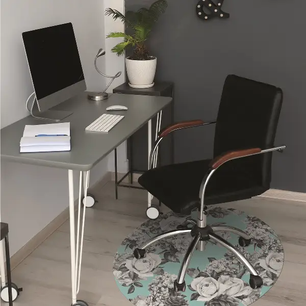 Tappeto salvapavimento Rose In Bianco E Nero