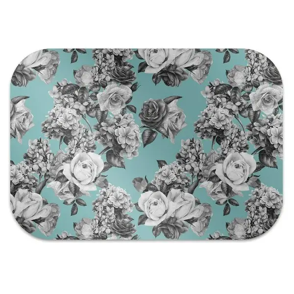 Tappeto salvapavimento Rose In Bianco E Nero