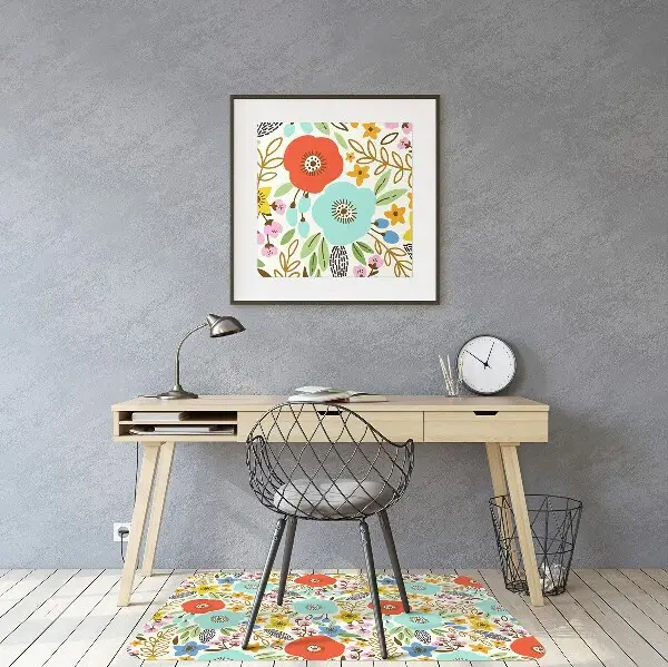Tappeto per sedia con ruote Fiori Di Prato