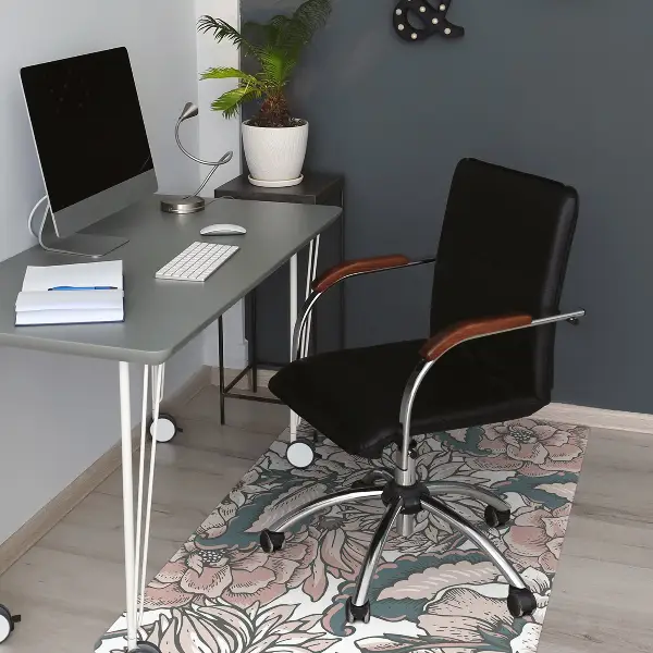 Tappeto per sedia con ruote Fiori Rosa