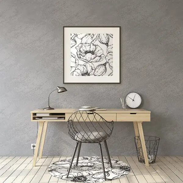 Tappeto per sedia con ruote Floreale