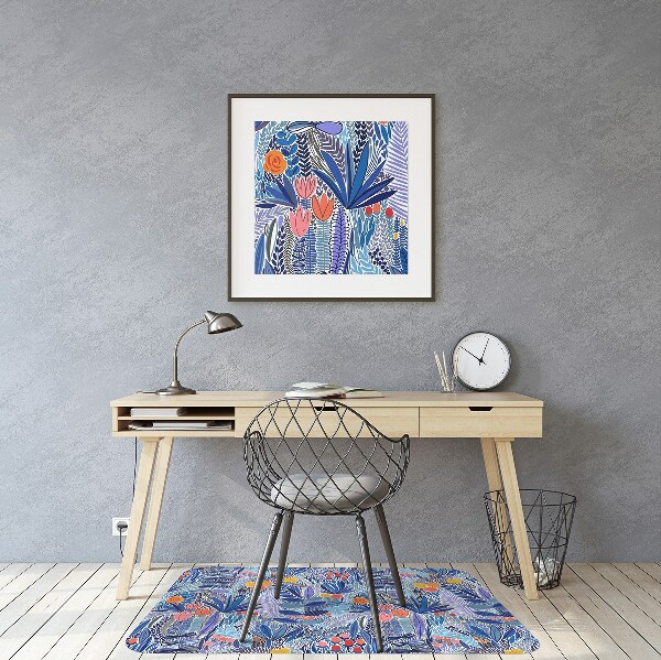 Tappeto per sedia con ruote Fiori Selvatici