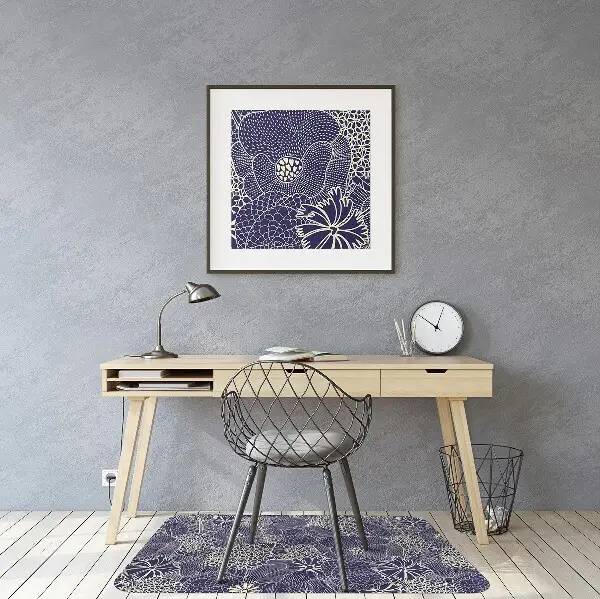 Tappeto per sedia con ruote Motivo Blu