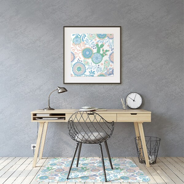 Tappeto per sedia con ruote Fiori Vintage