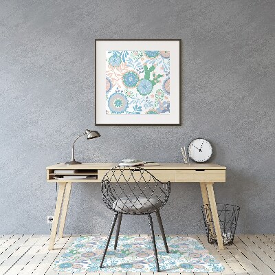 Tappeto per sedia con ruote Fiori Vintage