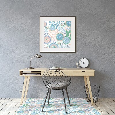 Tappeto per sedia con ruote Fiori Vintage