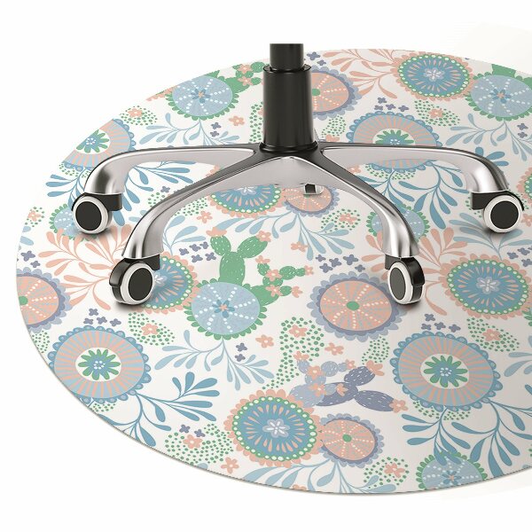 Tappeto per sedia con ruote Fiori Vintage