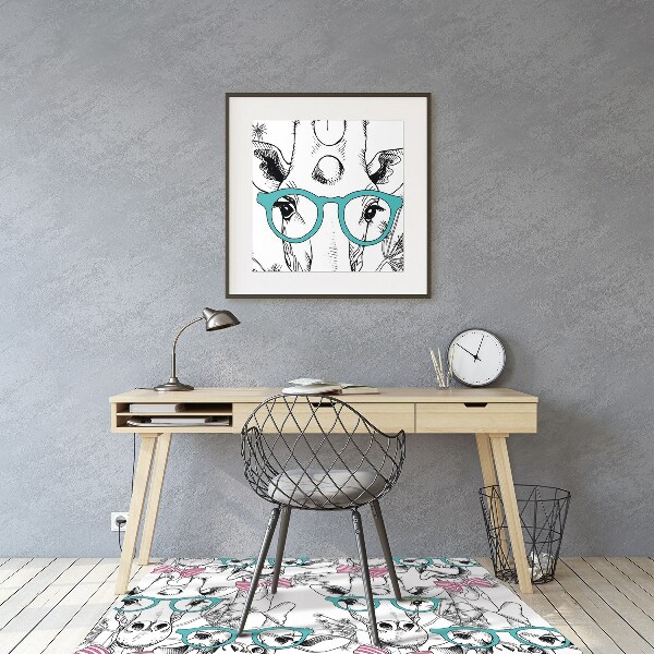 Tappeto per sedia con ruote Giraffa Hipster