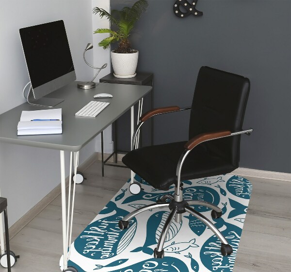 Tappeto per sedia con ruote Balene