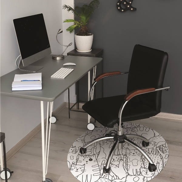 Tappeto sedia ufficio Gatti In Stile Doodle