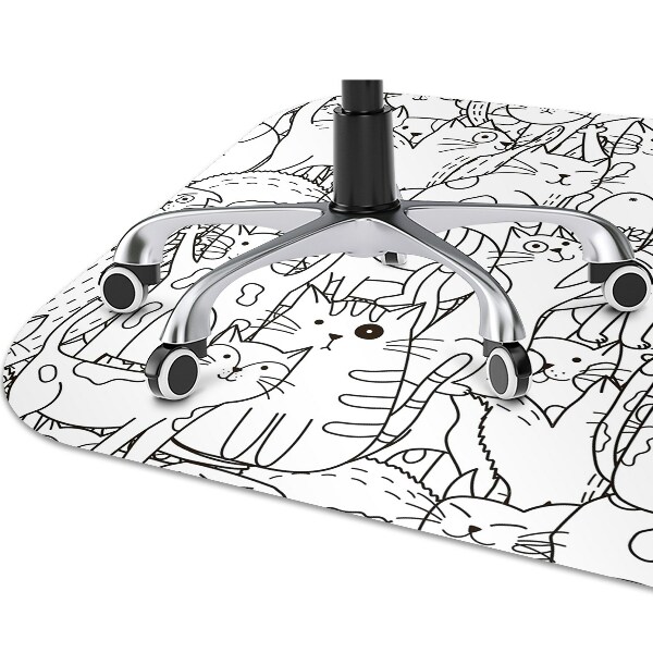 Tappeto sedia ufficio Gatti In Stile Doodle