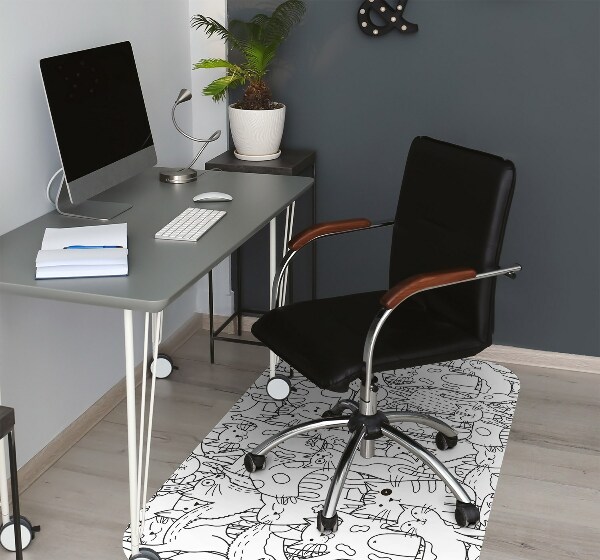Tappeto sedia ufficio Gatti In Stile Doodle