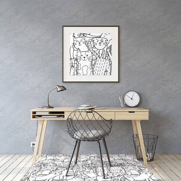 Tappeto sedia ufficio Gatti In Stile Doodle