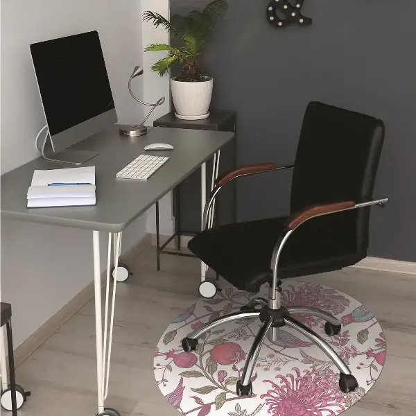 Tappeto per sedia con ruote Uccelli E Fiori