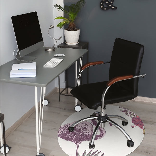 Tappeto sedia ufficio Flamingo E Hibiscus