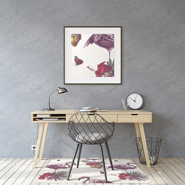Tappeto sedia ufficio Flamingo E Hibiscus
