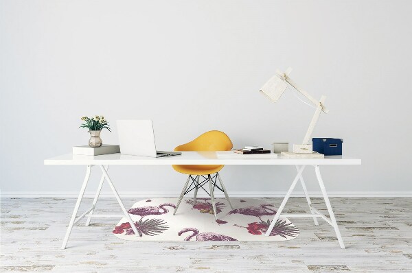 Tappeto sedia ufficio Flamingo E Hibiscus